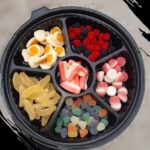 Bandeja de gomitas(Moritas,Frutilla y crema,Fantasias,Bananitas,Dientitos,Huevos fritos)