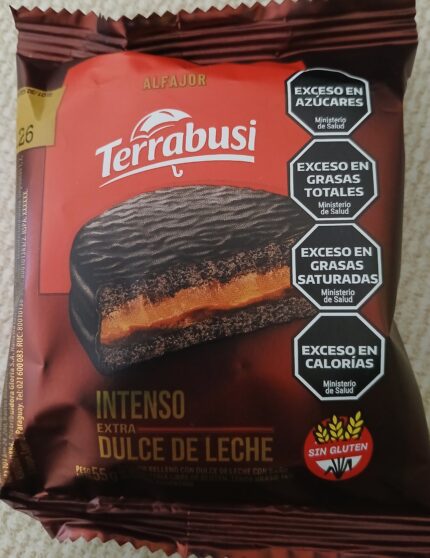 Alfajor terrabussi intenso dulce de leche sin gluten 55 gr